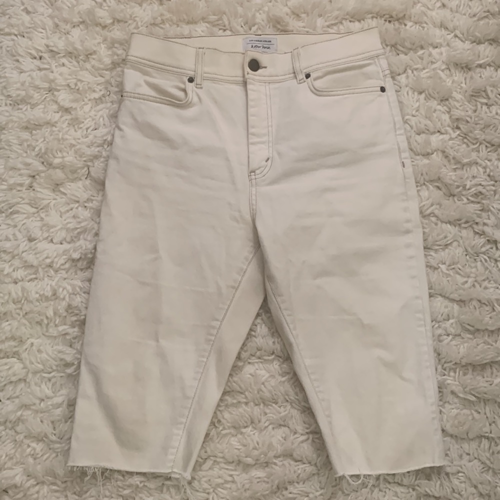 & Other Stories Ivory Denim Bermuda Shorts